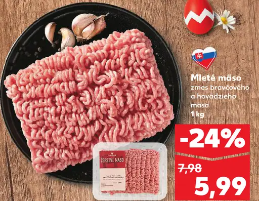 Mleté mäso zmes bravčového a hovädzieho mäsa