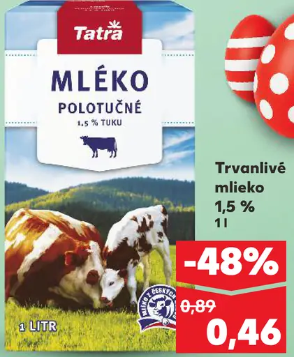 Tatra trvanlivé mlieko 1,5 %