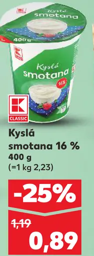 K-Classic Kyslá smotana 16%