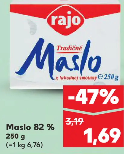 Rajo Tradičné maslo 82 %