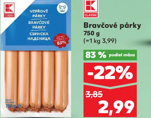 K-Classic Bravčové párky
