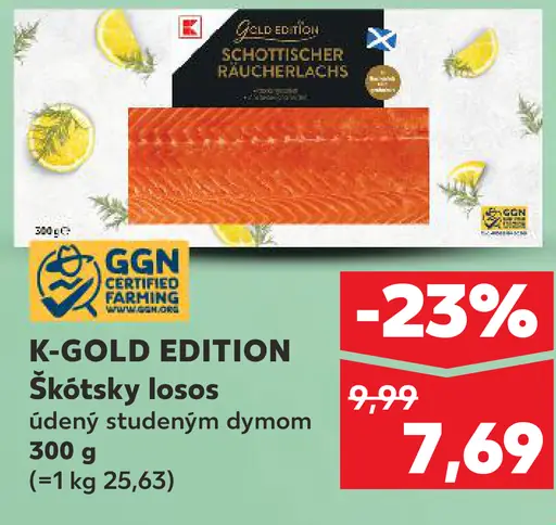 K-Gold Edition škótsky losos údený studeným dymom