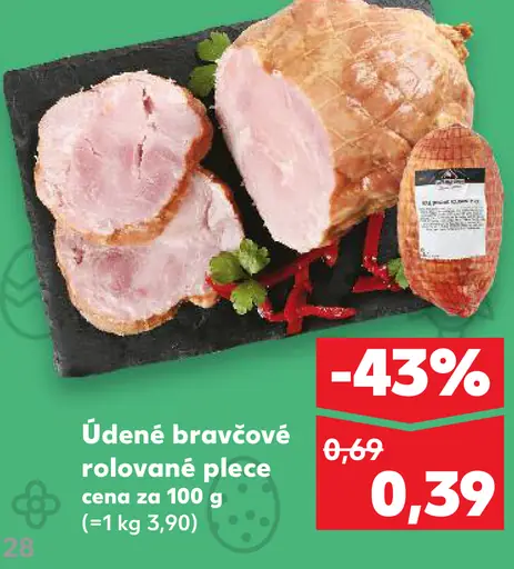 Údené bravčové rolované plece