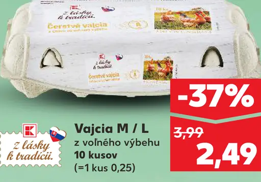 Vajcia M/L z voľného výbehu