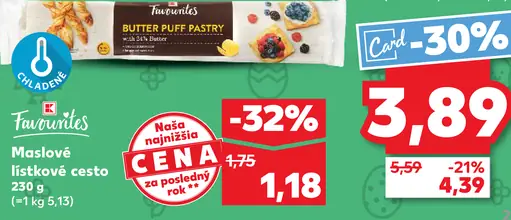 Favourites maslové lístkové cesto