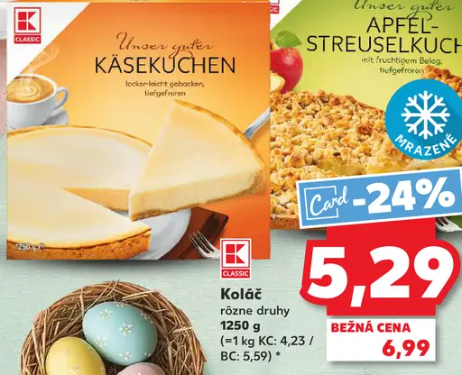 K-Classic Koláč rôzne druhy