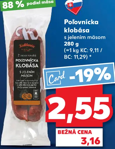 Polovnícka klobása s jelením mäsom
