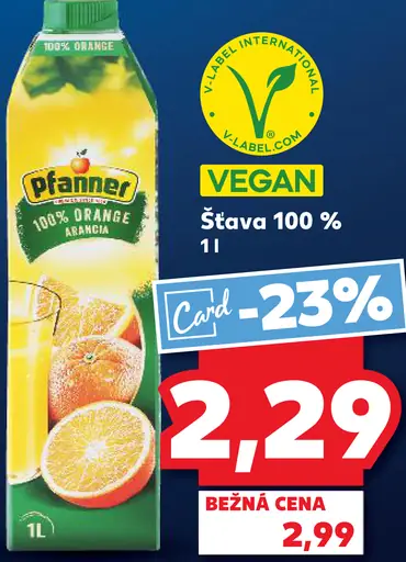 Pfanner 100% pomarančová šťava