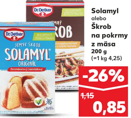 Dr. Oetker Solamyl alebo škrob na pokrmy z mäsa