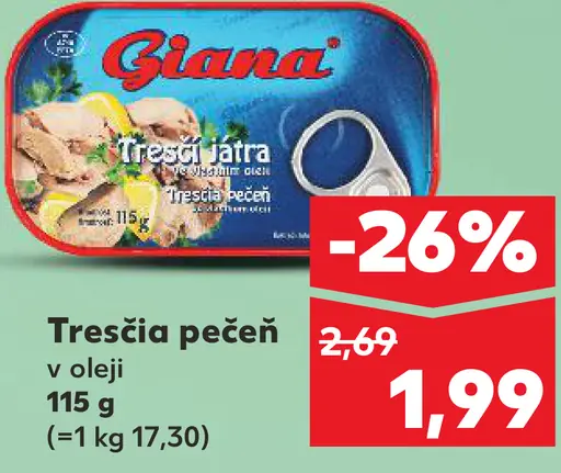 Giana tresčia pečeň vo vlastnom oleji