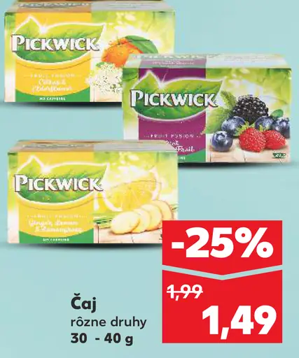 Pickwick čaj ovocný a bylinný rôzne druhy