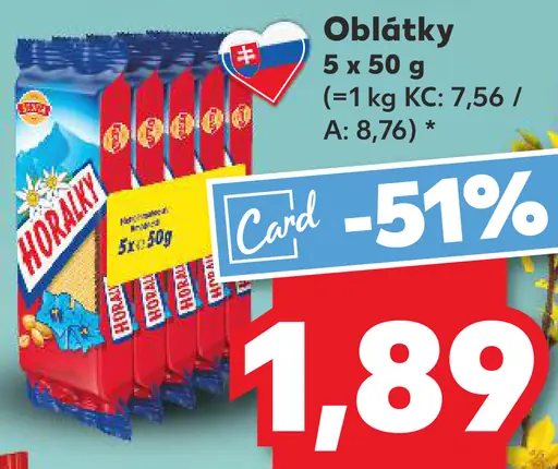 Horalky oblátky 5 kusov