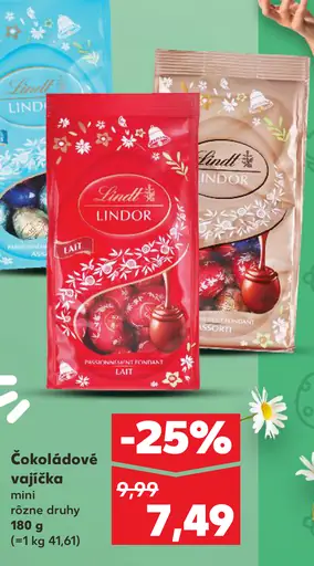Lindt Lindor čokoládové vajíčka mini rôzne druhy