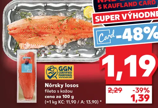 Nórsky losos filet s kožou