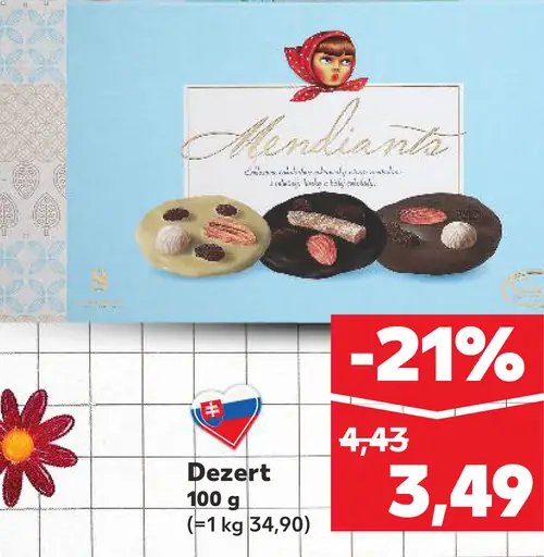 Mendiante dezert s čokoládou a mandľami