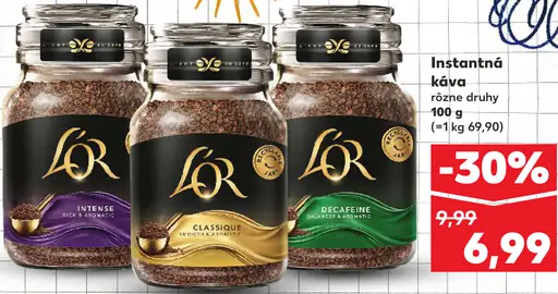 L'OR instantná káva rôzne druhy