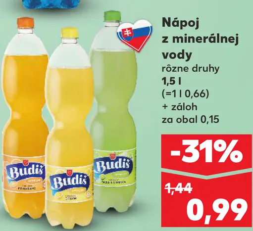 Budiš nápoj z minerálnej vody citrón