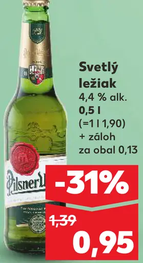 Pilsner Urquell Pivo ležiak svetlý