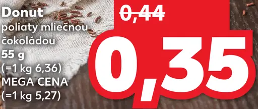 Donut poliaty mliečnou čokoládou