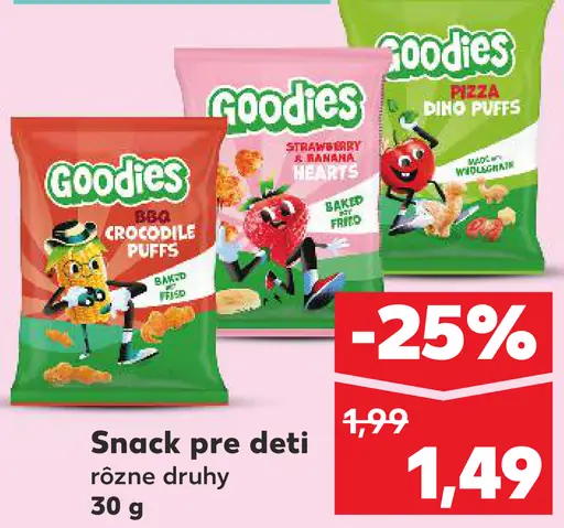 Goodies snack pre deti rôzne druhy
