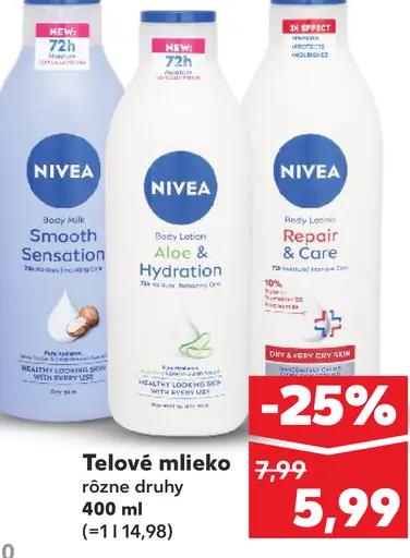 Nivea telové mlieko rôzne druhy