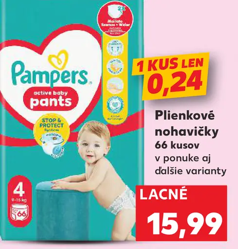 Pampers plienkové nohavičky rôzne veľkosti