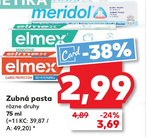 Elmex zubná pasta rôzne druhy