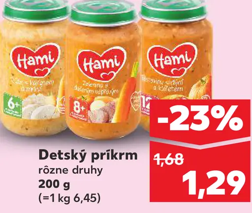 Hami detský príkrm rôzne druhy