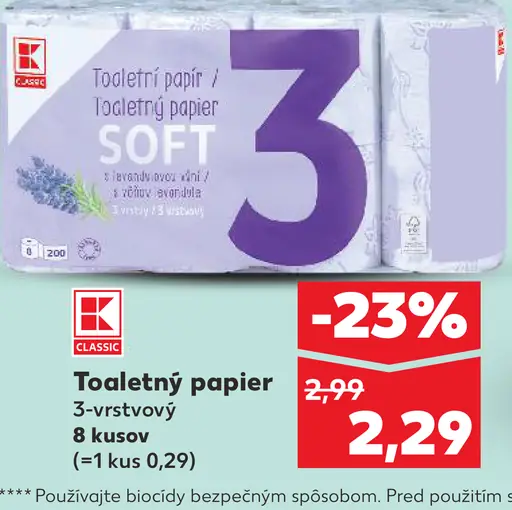 K-Classic Toaletný papier 3-vrstvový
