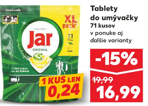 Jar tablety do umývačky rôzne druhy