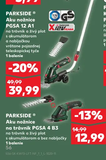 Parkside aku nožnice PGSA 12 A1 na trávnik a živý plot