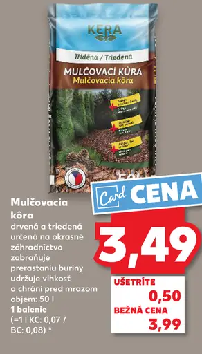 Kera mulčovacia kôra triedená na okrasné záhradníctvo