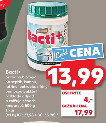 Bacti+ prírodná biológia na septik a odpadové systémy