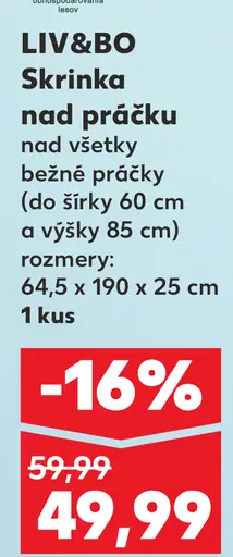LIV&BO regál nad práčku