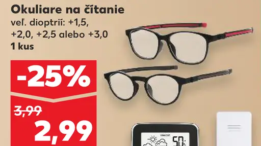 Okuliare na čítanie dioptrické +1,5 až +3,0