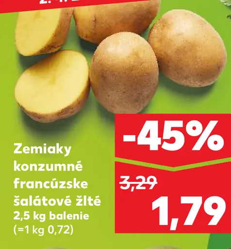 Zemiaky žlté neskoré prané šalátové