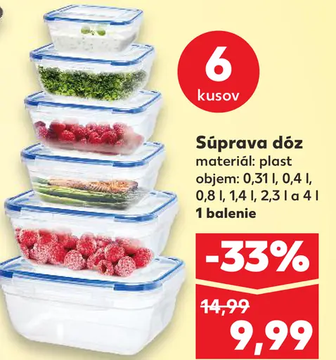 Súprava plastových dóz