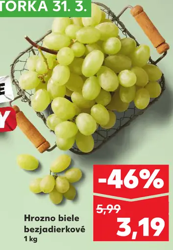 Hrozno biele bezjadierkové