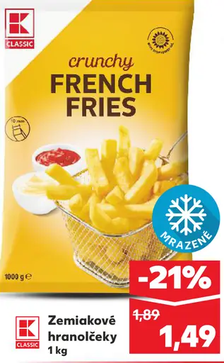 K-Classic Zemiakové hranolčeky mrazené