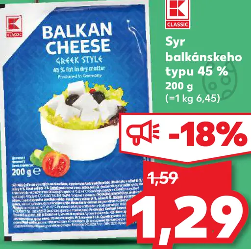 K-Classic Syr balkánskeho typu 45 %