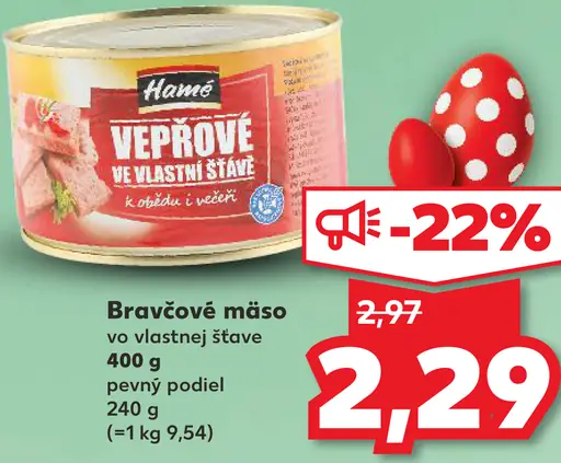 Bravčové mäso vo vlastnej šťave