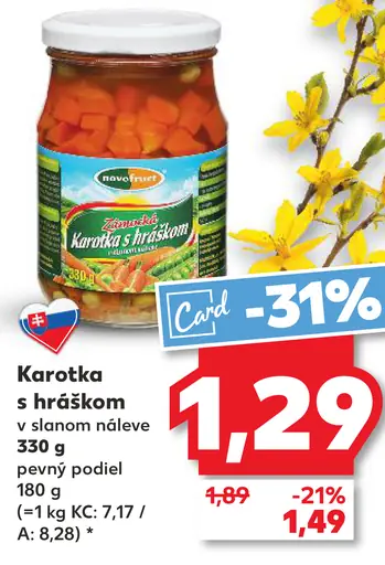 Karotka s hráškom v slanom náleve