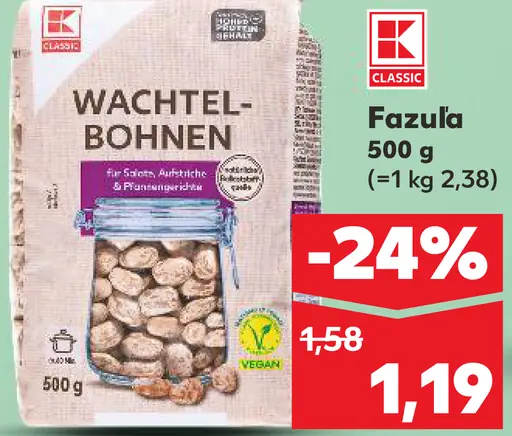 Fazuľa Wachtelbohnen