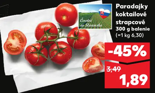 Paradajky koktailové strapcové