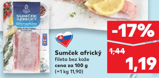 Sumček africký fileta bez kože