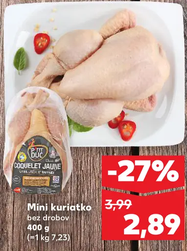 Mini kuriatko bez drobov