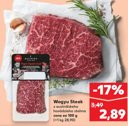 Radwan Wagyu steak z austrálskeho hovädzieho stehna