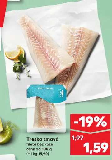 Treska tmavá fileta bez kože