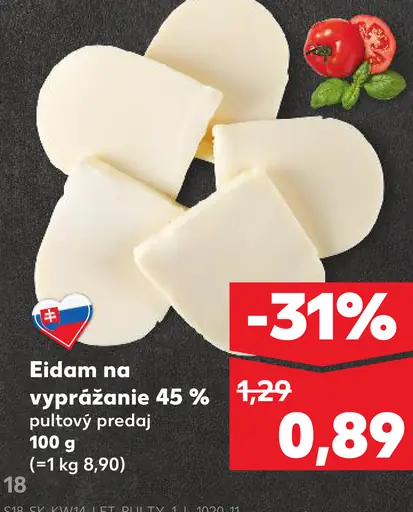 Eidam na vyprážanie syr 45 %