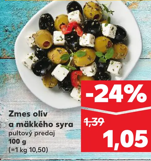 Zmes olív a mäkkého syra